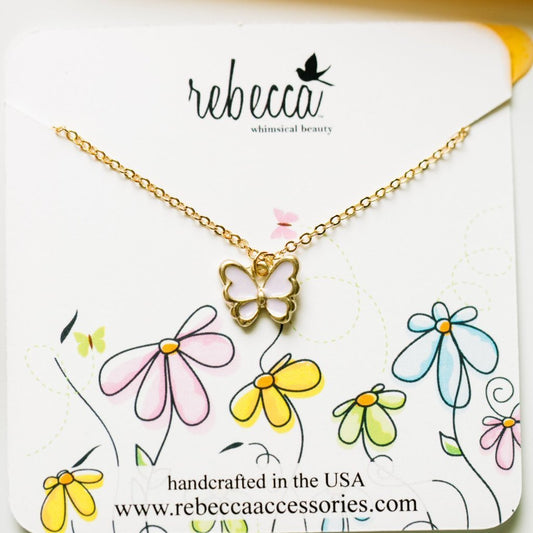 Butterfly Enamel Charm Necklace