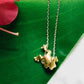 Hanging Frog Mixed Metal Charm Necklace