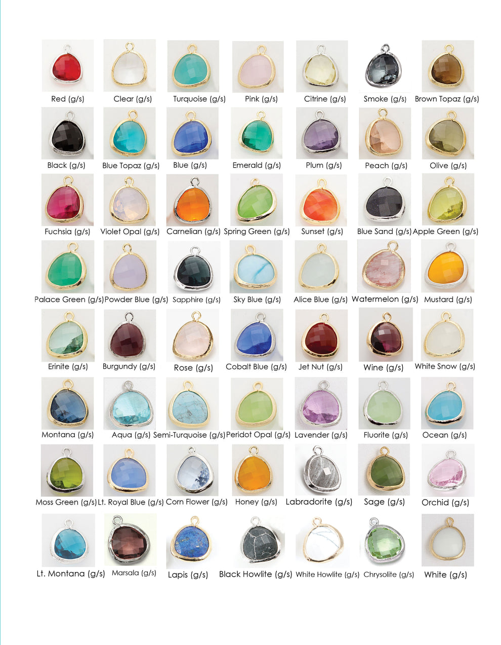 Gemstone Thread Through Earring – Rebecca Accessories