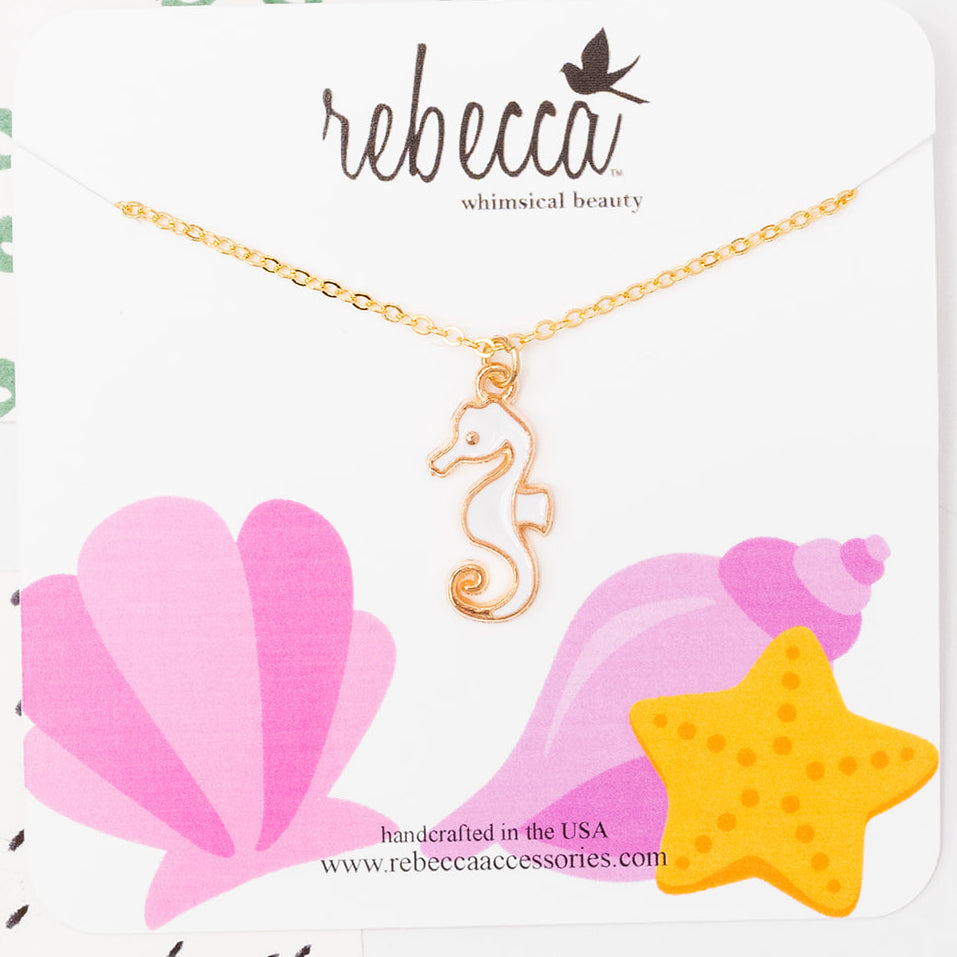 Seahorse Enamel Charm Children's Necklace