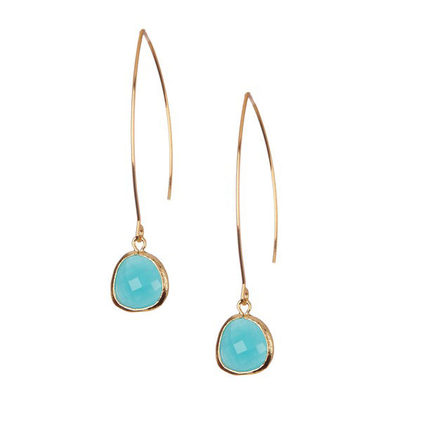 Gemstone Thread Through Earring – Rebecca Accessories